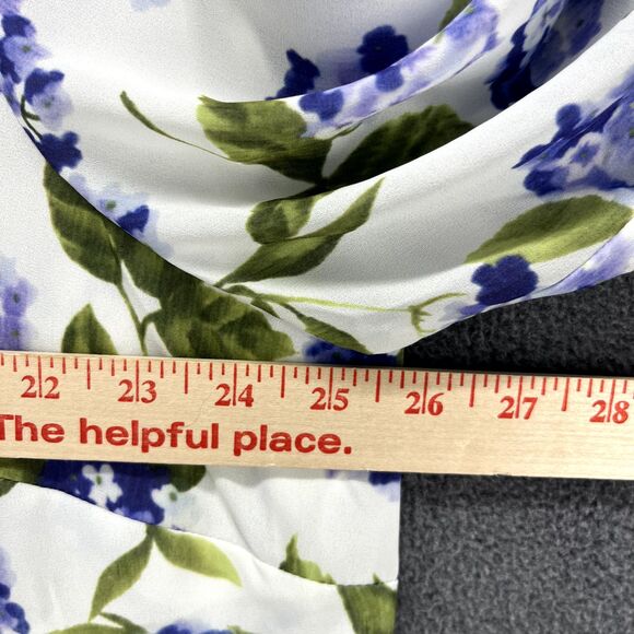 Tahari Top Womens Plus 2X White Purple Floral Boho Semi sheer Shirt Blouse Tunic - Picture 10 of 16